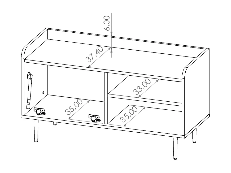 TV-Schrank Nero 100 cm - kompakt Brandy Castello
