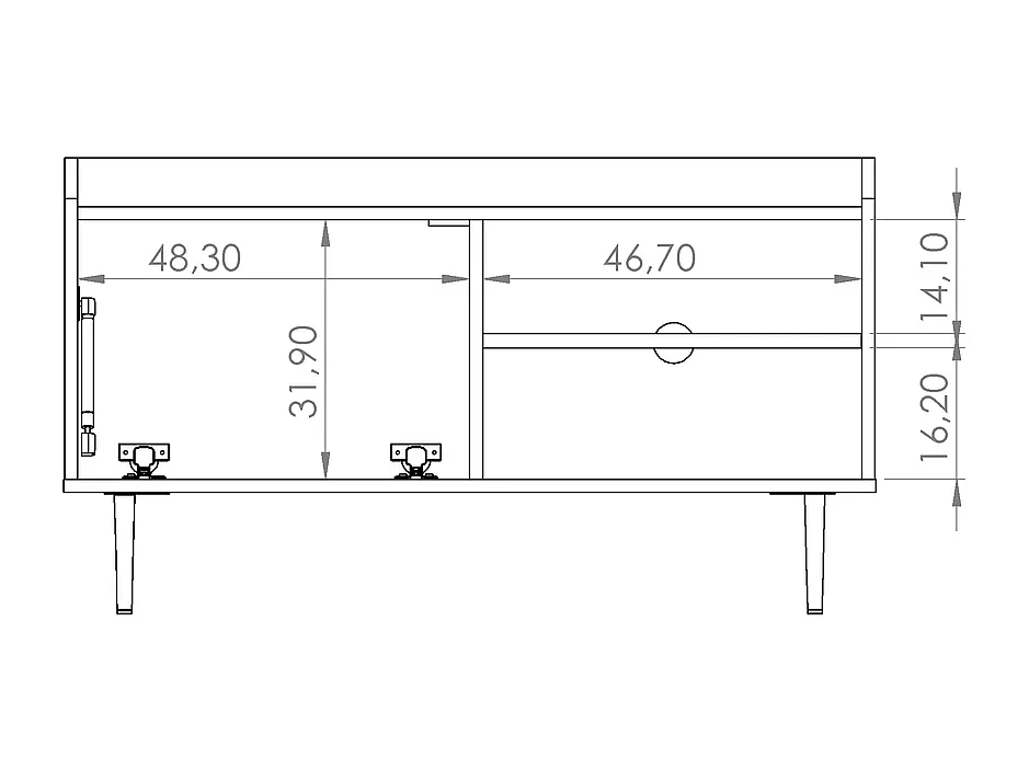 TV-Schrank Nero 100 cm - kompakt Brandy Castello
