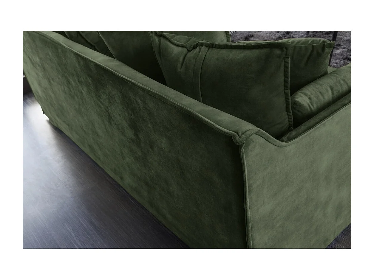 Canapé KALIA droit – Velours vert foncé – 3 places – Style contemporain