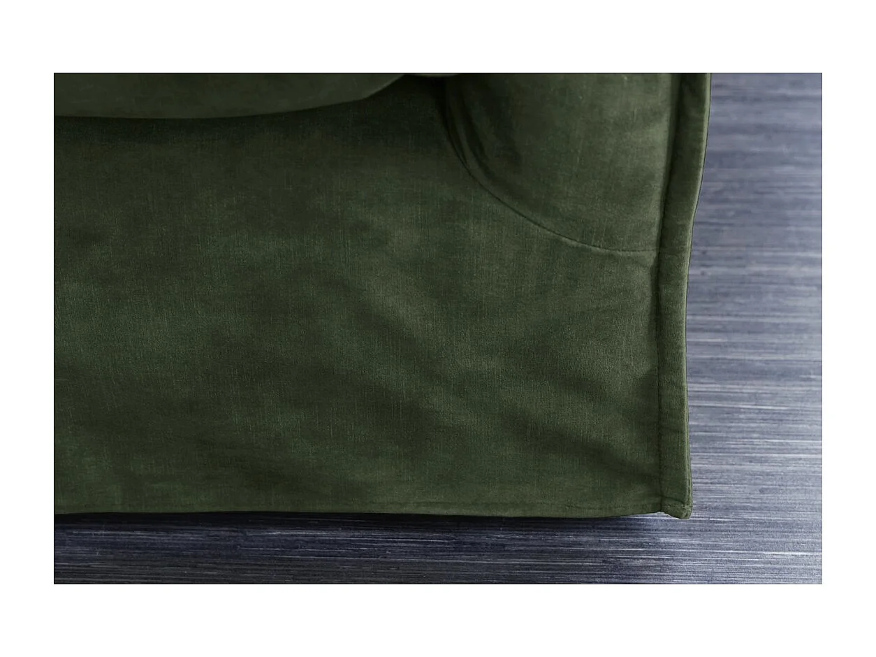 Canapé KALIA droit – Velours vert foncé – 3 places – Style contemporain