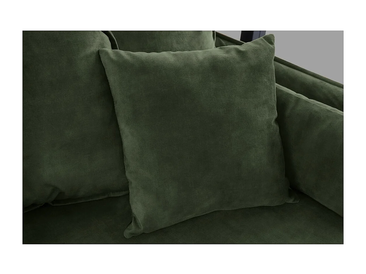Canapé KALIA droit – Velours vert foncé – 3 places – Style contemporain