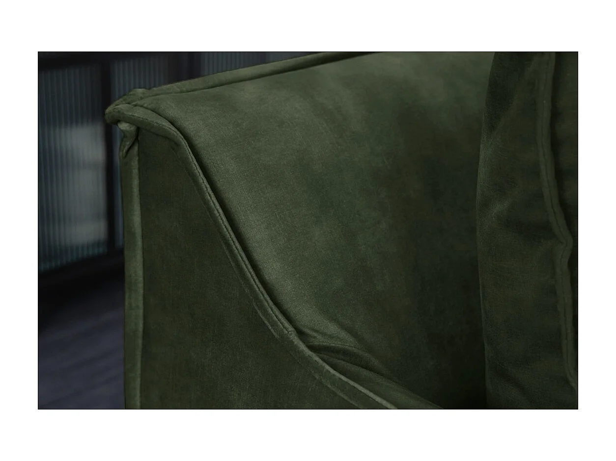 Canapé KALIA droit – Velours vert foncé – 3 places – Style contemporain