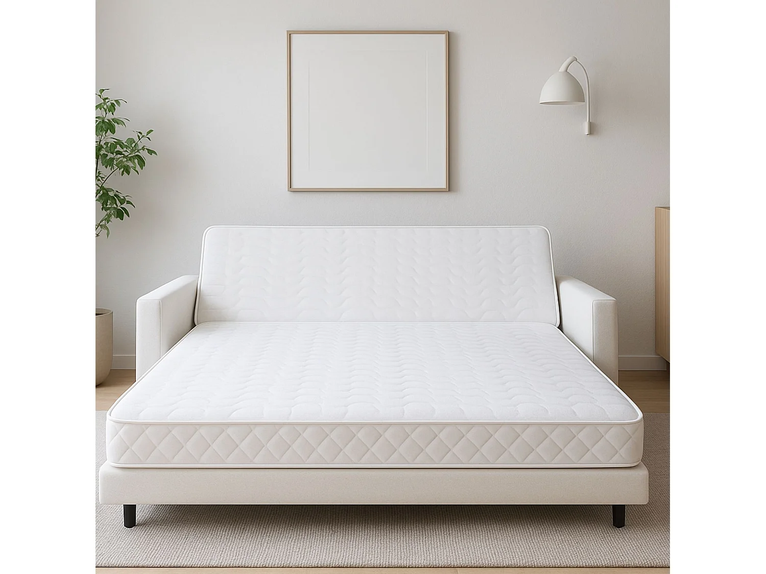 Matelas BZ 160x200 Mousse rembourrage 100 % polesther Tissu Strech très résistant - Hauteur 10 cm - Soutien Ferme - TECHNO10