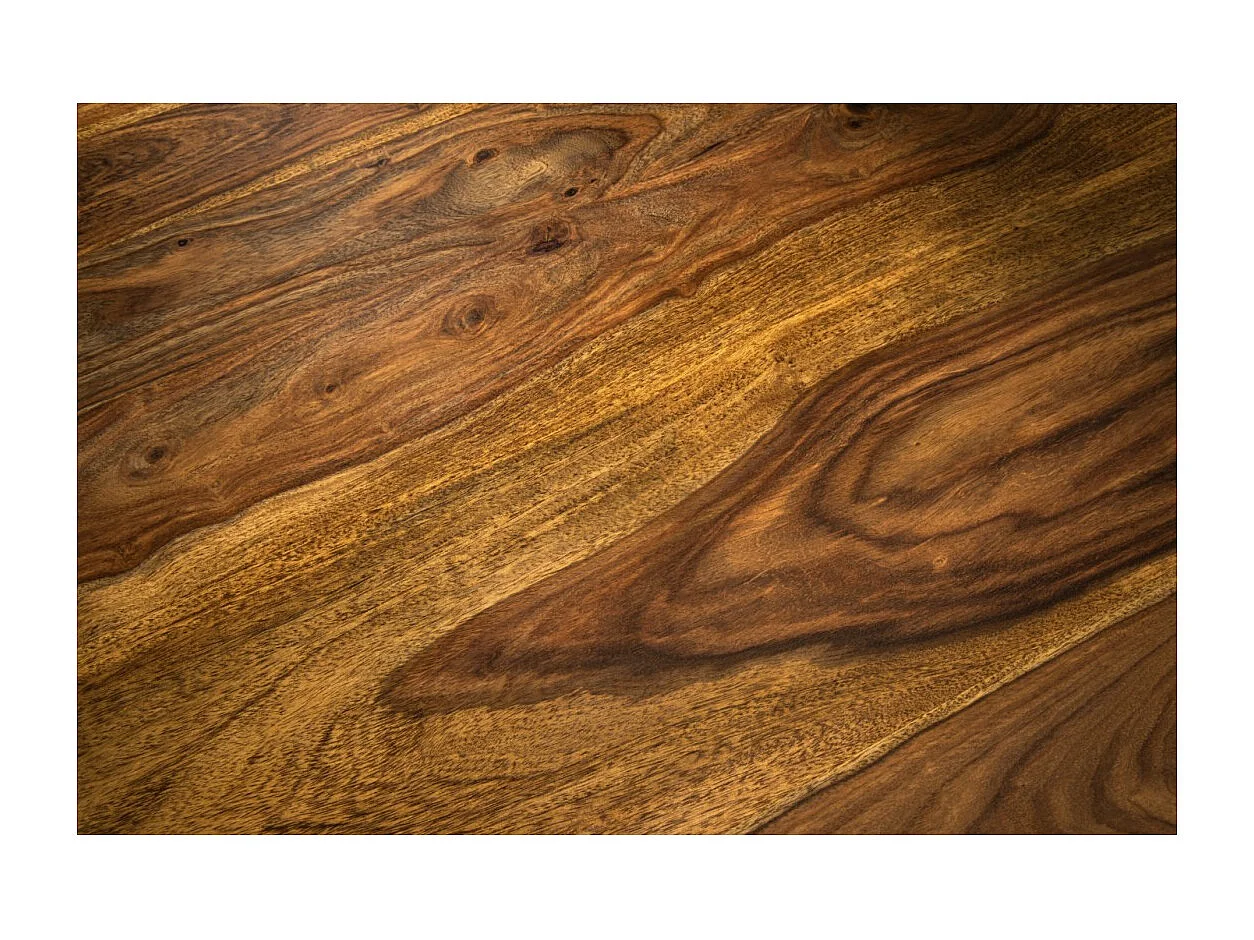 Table de salle à manger YONA ronde 140 cm – Table rustique en bois massif de sheesham