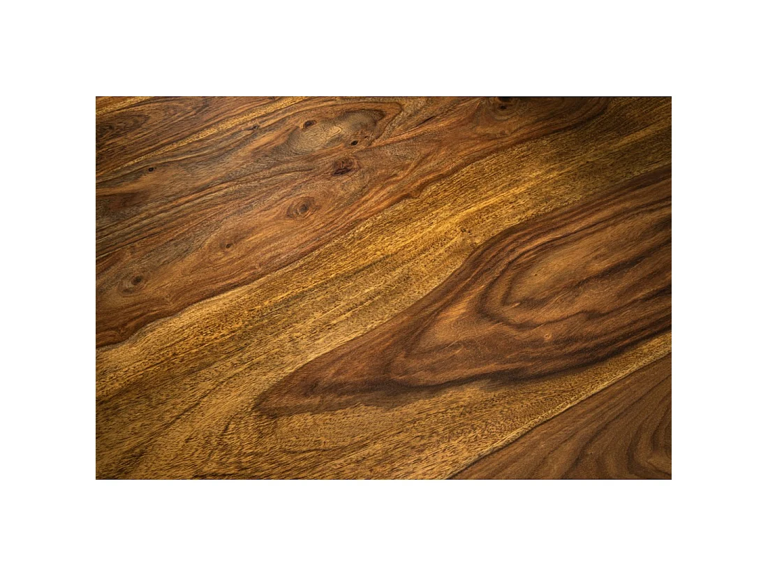 Mesa de comedor YONA redonda de 140 cm - Mesa rústica de madera maciza de sheesham