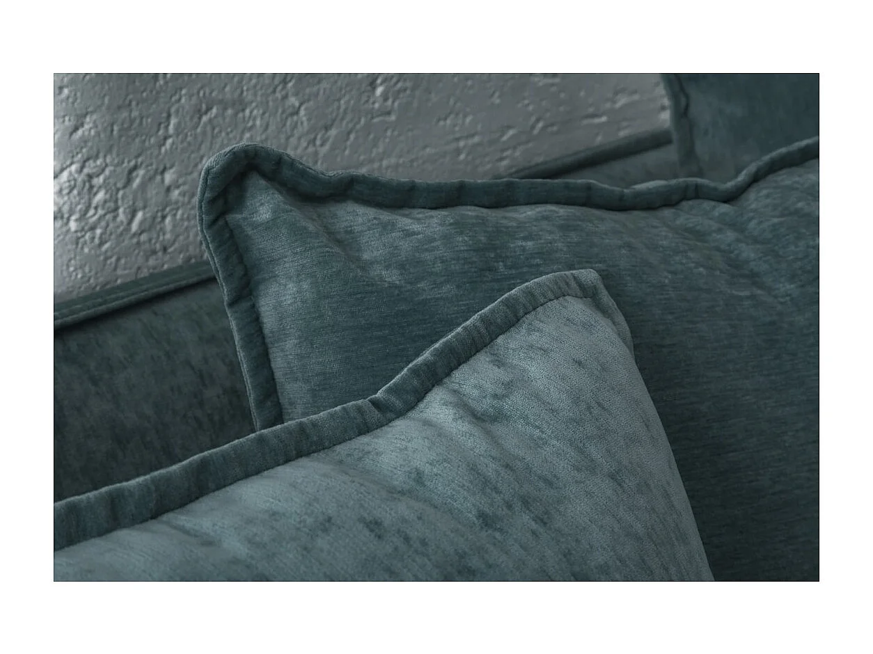 Canapé KALIA droit – Velours bleu canard – 3 places – Design contemporain