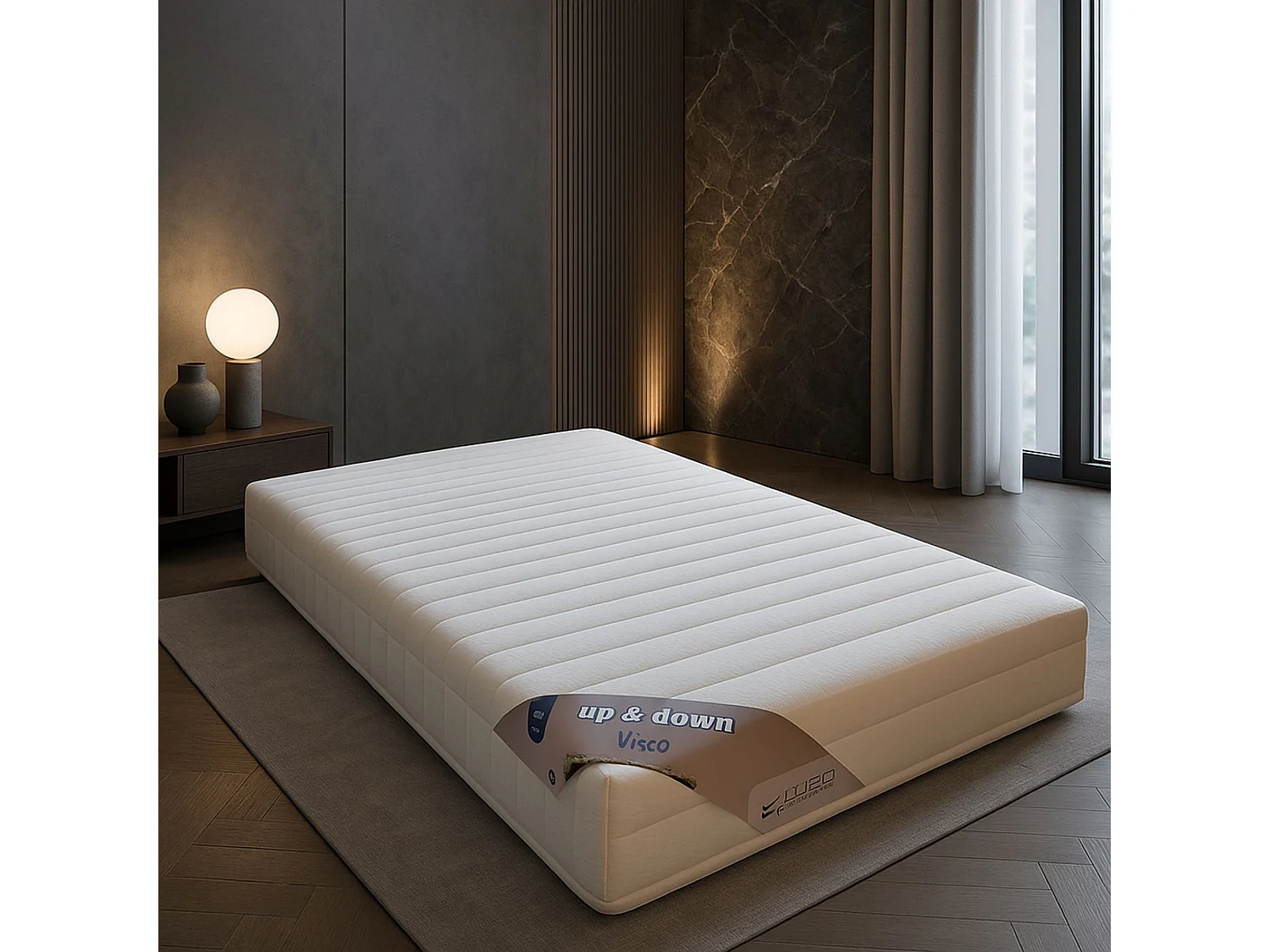 MATELAS 80x200 - Hauteur 20 Cm - Up&Down Visco - Compatible Sommier Electrique/Mecanique - Soutien Ferme - Confort Optimal - Usage Quotidien