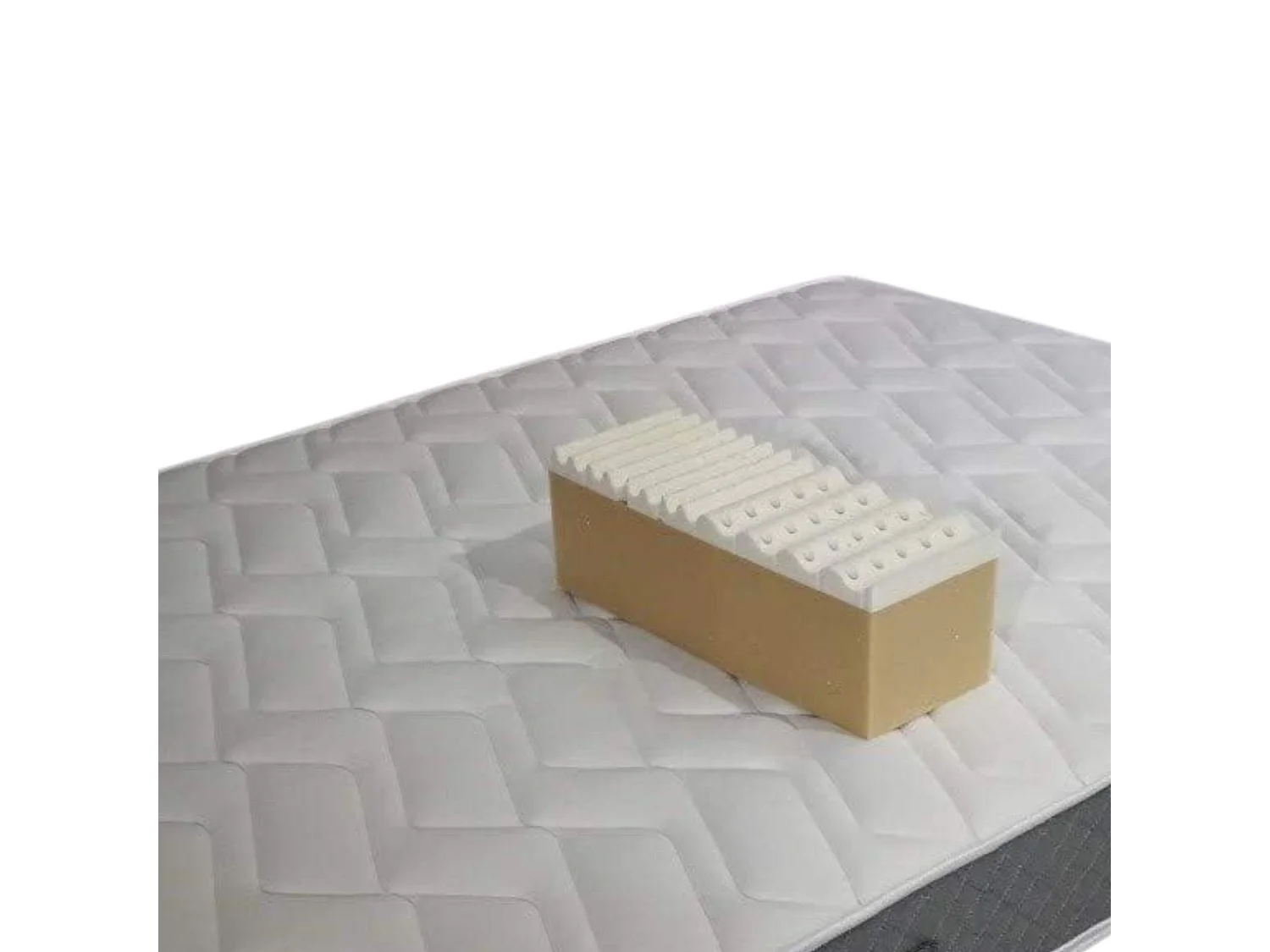 Nuits D'or Matelas 180x200 cm face de contact Latex 80 Kg/m3 + Aertech HR 35 Kg/m3-7 Zones de Confort - Accueil Moelleux - Soutien Ferme - Épaisseur 21 cm (180_