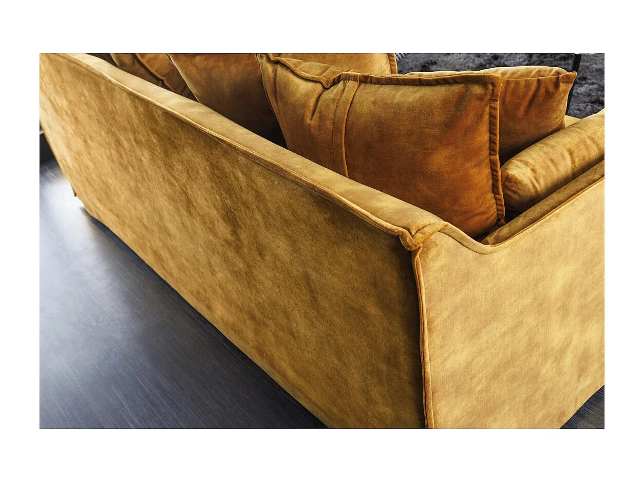 Canapé KALIA droit – Velours jaune moutarde – 3 places – Style contemporain