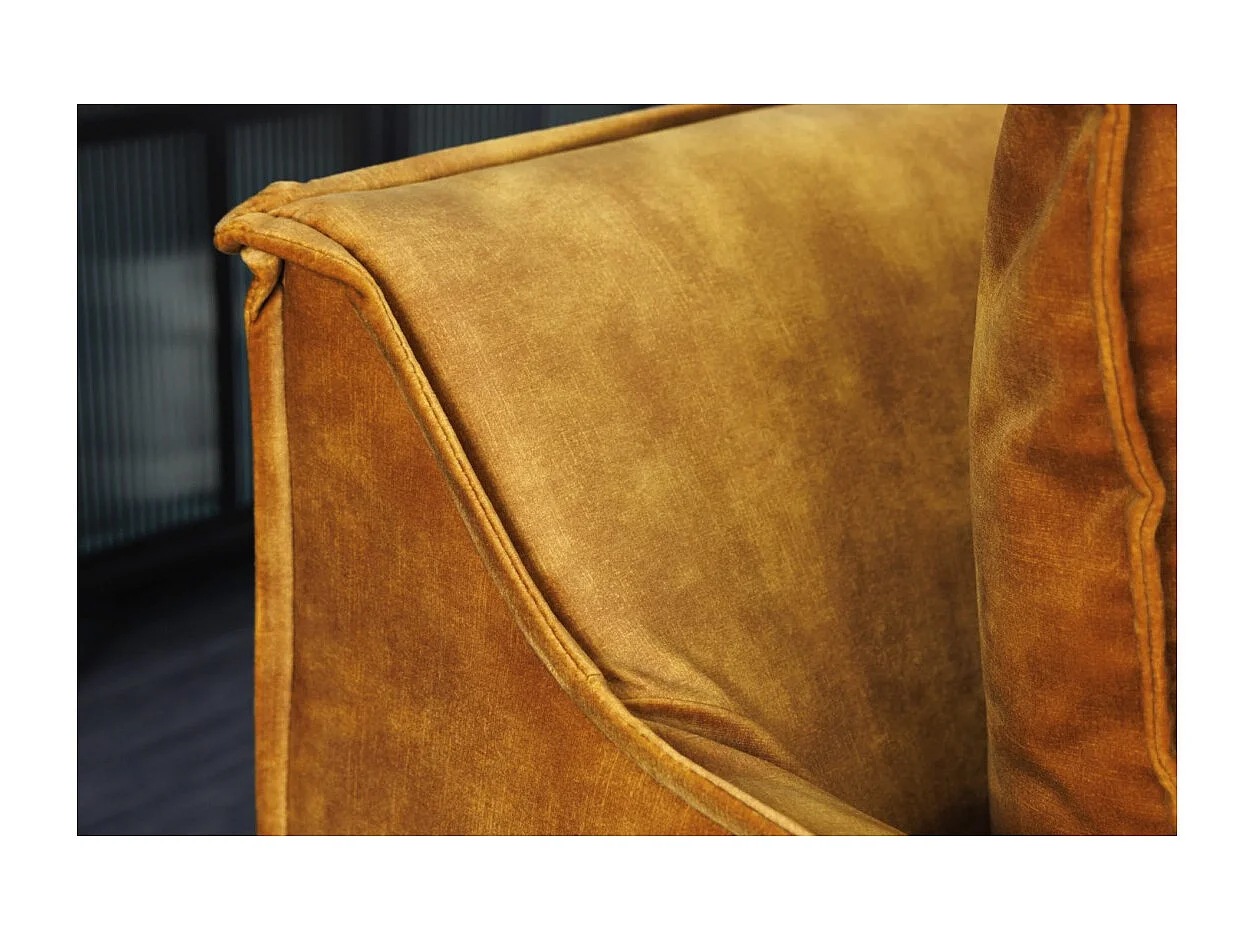 Canapé KALIA droit – Velours jaune moutarde – 3 places – Style contemporain