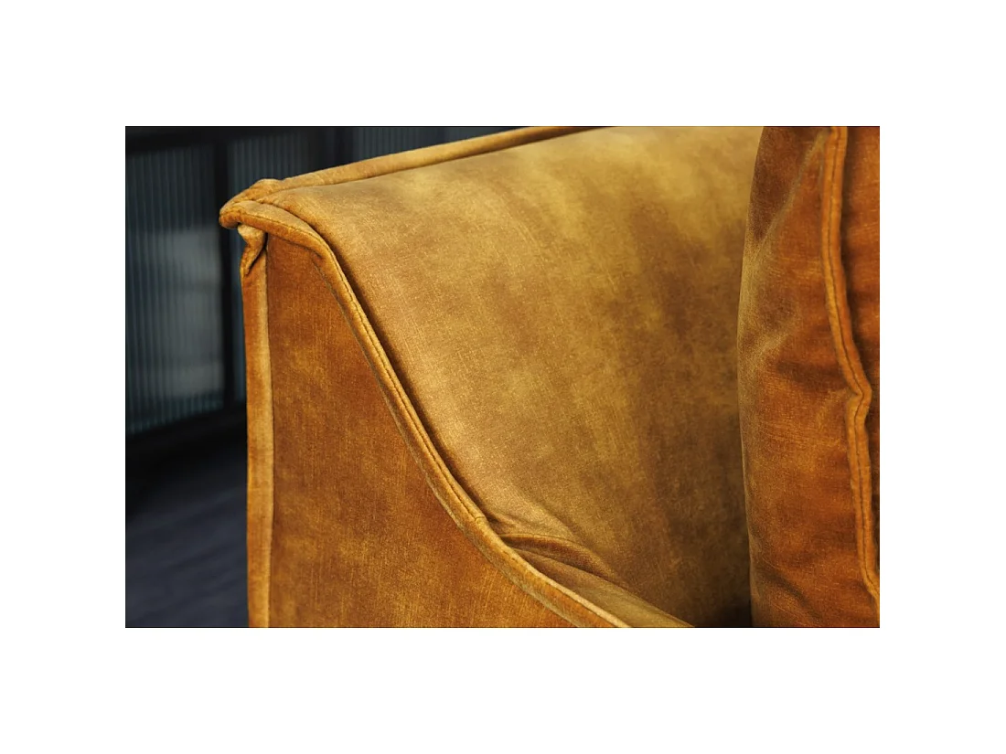 Divano KALIA destro – Velluto giallo senape – 3 posti – Stile contemporaneo