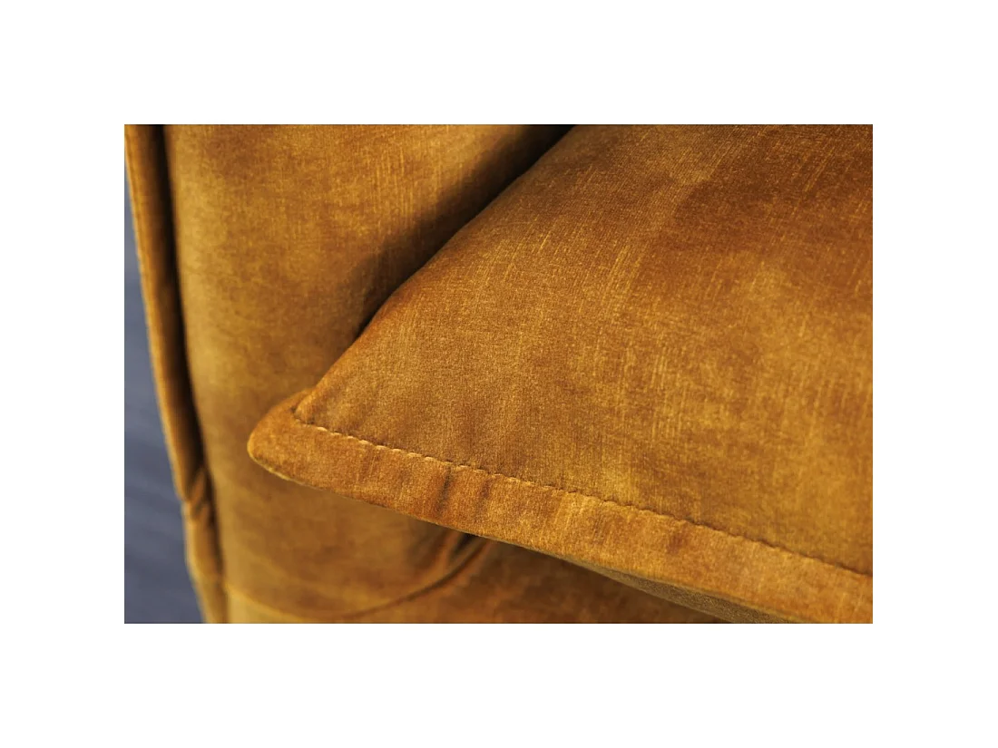 Divano KALIA destro – Velluto giallo senape – 3 posti – Stile contemporaneo