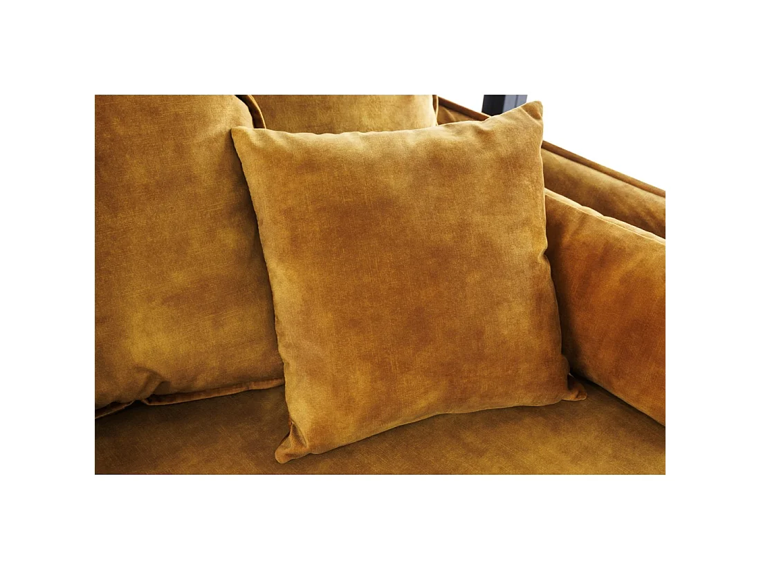 Divano KALIA destro – Velluto giallo senape – 3 posti – Stile contemporaneo