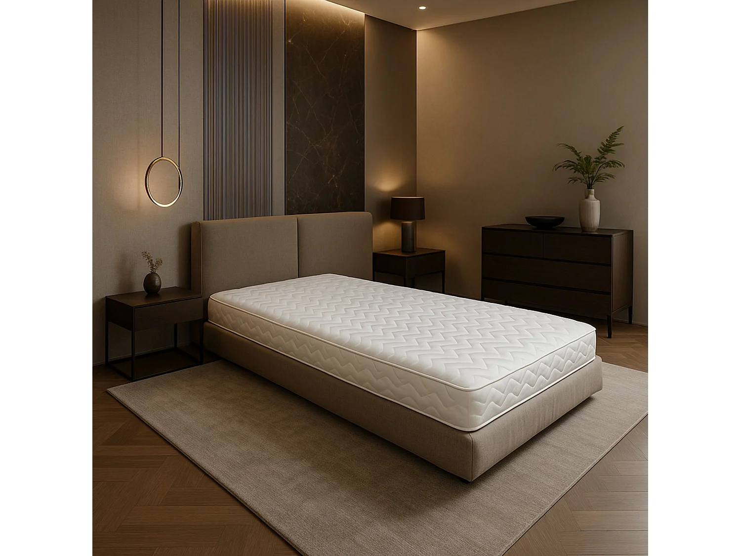 Matelas 90x190 x 19 cm Ferme - Spécial Sommier Electrique - 5 Zones de Confort - Noyau Aertech+ 35 Kg/m3 HR Dernière Génération - Très Respirant