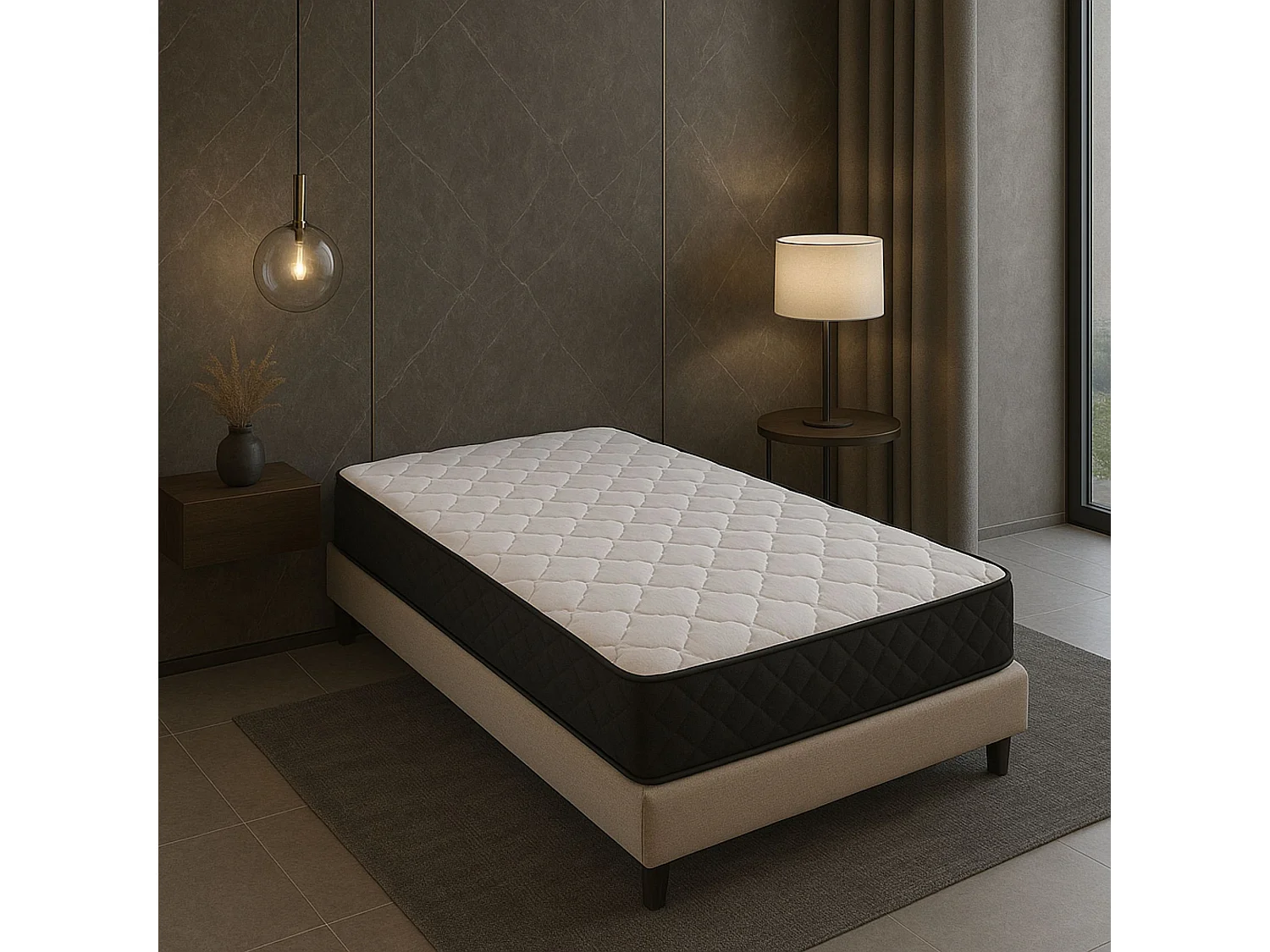 Matelas 90x190 cm - 19 cm - Très Ferme - 7 Zones de Confort - Très Respirant - Confort Optimal - MATELAS NUIT DE REVE