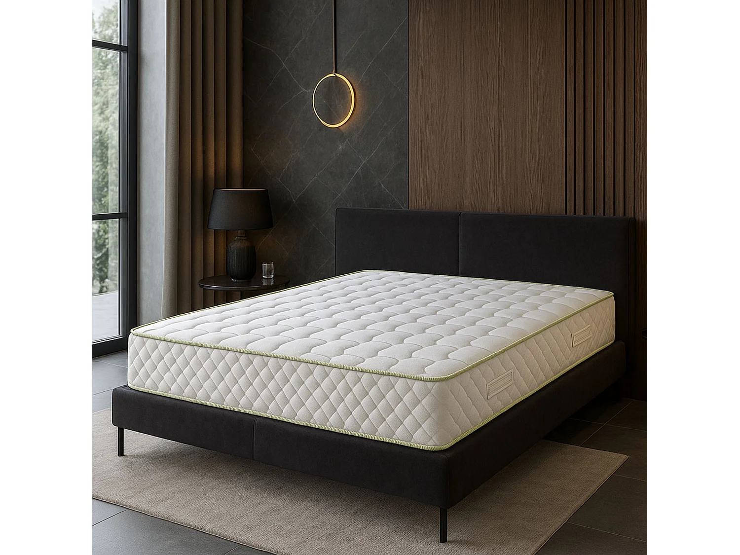 Matelas Mousse Haute Résilience 35Kg/m3 21 Cm Epaisseur Soutien Ferme Grand Confort Nuit Calme 180x200