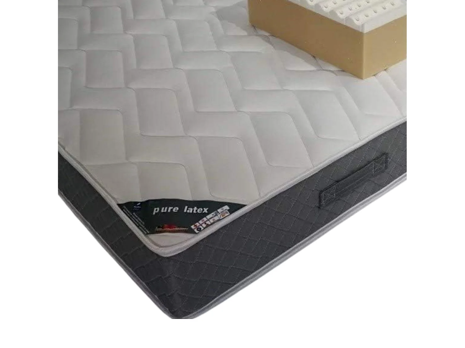 Nuits D'or Matelas 160x200 cm face de contact Latex 80 Kg/m3 + Aertech HR 35 Kg/m3-7 Zones de Confort - Accueil Moelleux - Soutien Ferme - Épaisseur 21 cm (160_