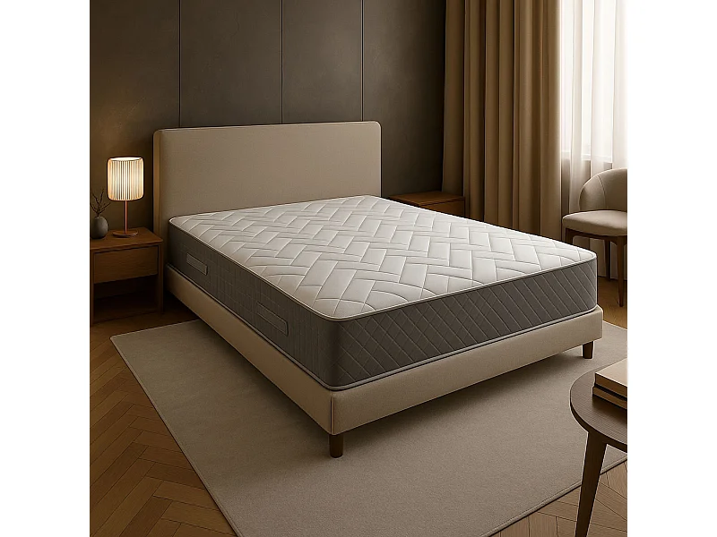 Nuits D'or Matelas 160x200 cm face de contact Latex 80 Kg/m3 + Aertech HR 35 Kg/m3-7 Zones de Confort - Accueil Moelleux - Soutien Ferme - Épaisseur 21 cm (160_