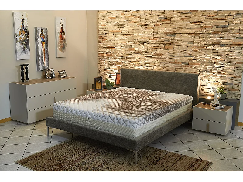 Matelas - Face ete + ame Mousse poli Lattex Haute resilience Face Hiver Memoire de forme 55 Kg/m3 Tissu Soja Naturel 90x200 x 24 cm luxury brown Souple - Dehous