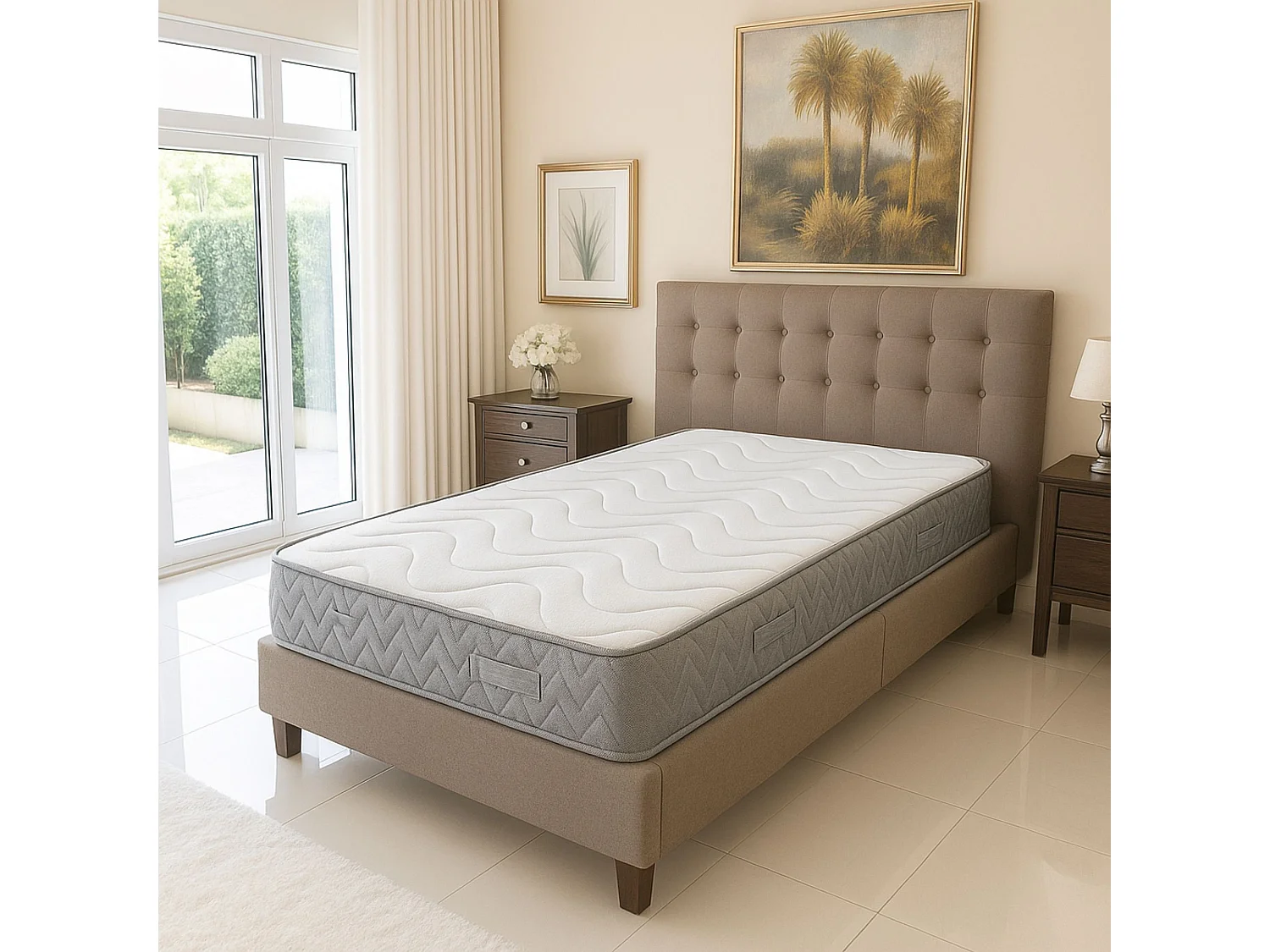 Moonlight Matelas 80x190 Densité 35 Kg/m3 - Hauteur 24 CM - Soutien Ferme