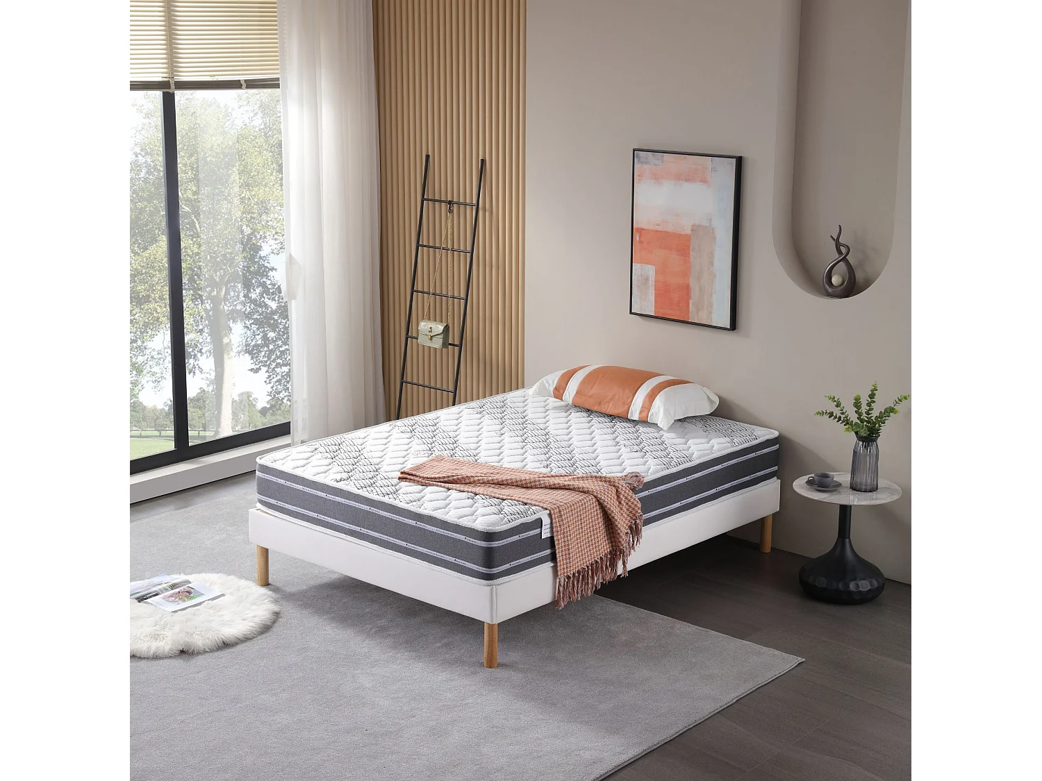 Matelas 140x190 cm Tissu 24 cm - Soutien Très Ferme - Confort Optimal - Usage Quotidien - MATELAS MAXI