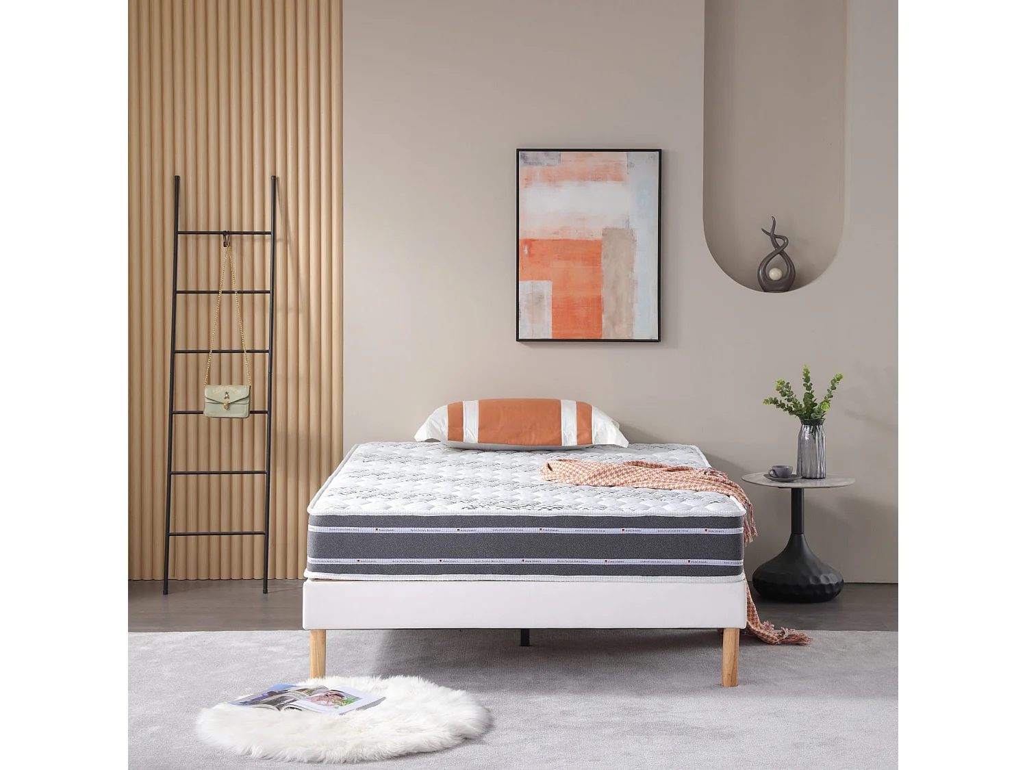Matelas 140x190 cm Tissu 24 cm - Soutien Très Ferme - Confort Optimal - Usage Quotidien - MATELAS MAXI