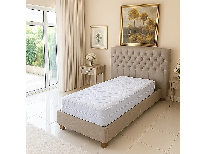 Matelas Face Hiver Latex 78 Kg/m3 80x190 x 24 cm Ferme - rembourrage 100 % polesther - âme 100 % polyuréthane poli lattex HR Haute Densité - Déhoussable Housse