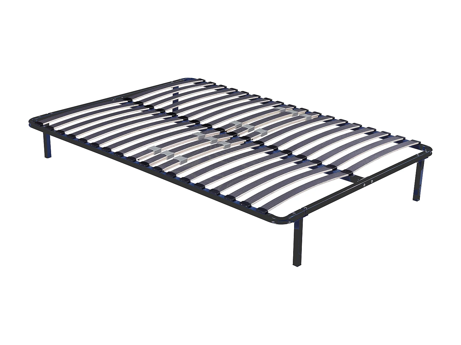 Sommier Cadre à Lattes Renforcé 140x190 cm - Compatible avec tous matelas - Soutien réglable - 17 lattes en 9mm - Structure métal 1,2 mm - MARION