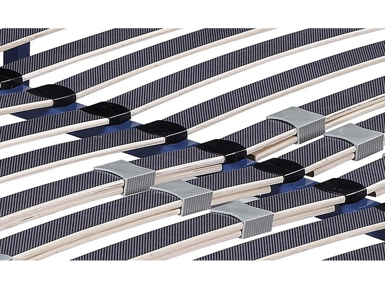 Sommier 140x190 cm Noir Cadre à lattes Renforcé Compatible avec tous matelas Soutien réglable 17 lattes en 9mm Structure métal 1,2 mm CADRE A LATTE MARION