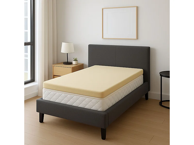 Surmatelas 90x190 Mousse à Mémoire de Forme - Hauteur 5 cm - Confort Optimal - Soutien Ferme - Usage Quotidien