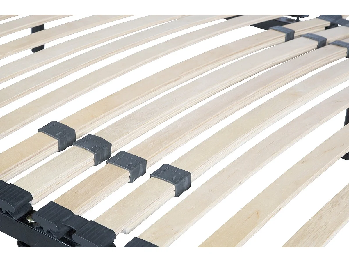 Sommier 80x190 Cadre à Lattes Renforcé Noir - Matériau Métal 1,4 mm - 34 Lattes 9 mm et 3,5 cm - Soutien Réglable - Confort Optimisé Usage Quotidien - 4 Pieds x