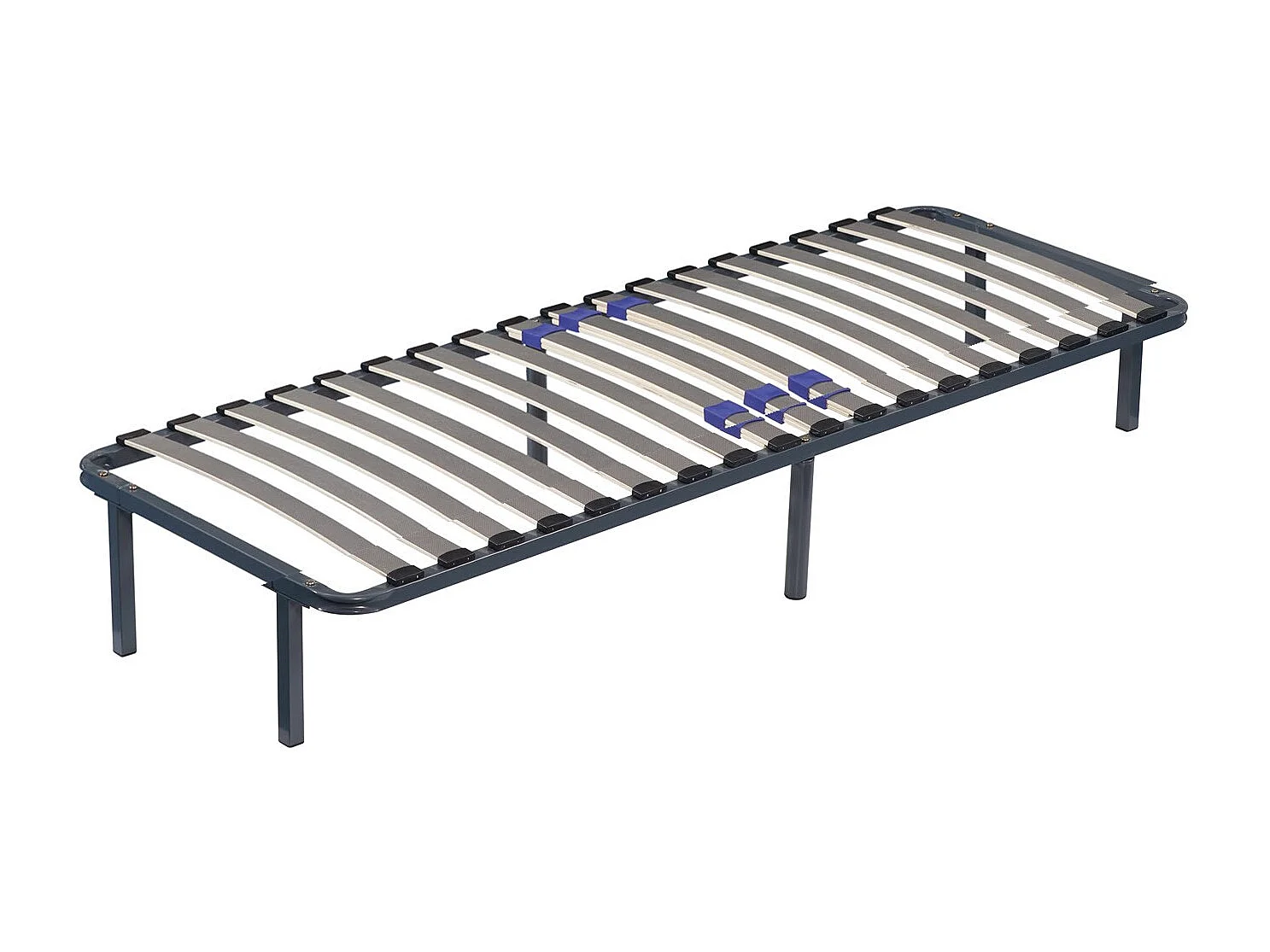 Sommier 140x190 cm Cadre à lattes renforcé Marion - Compatible avec tous matelas - Soutien réglable - 17 lattes en 9mm - Structure métal 1,2 mm