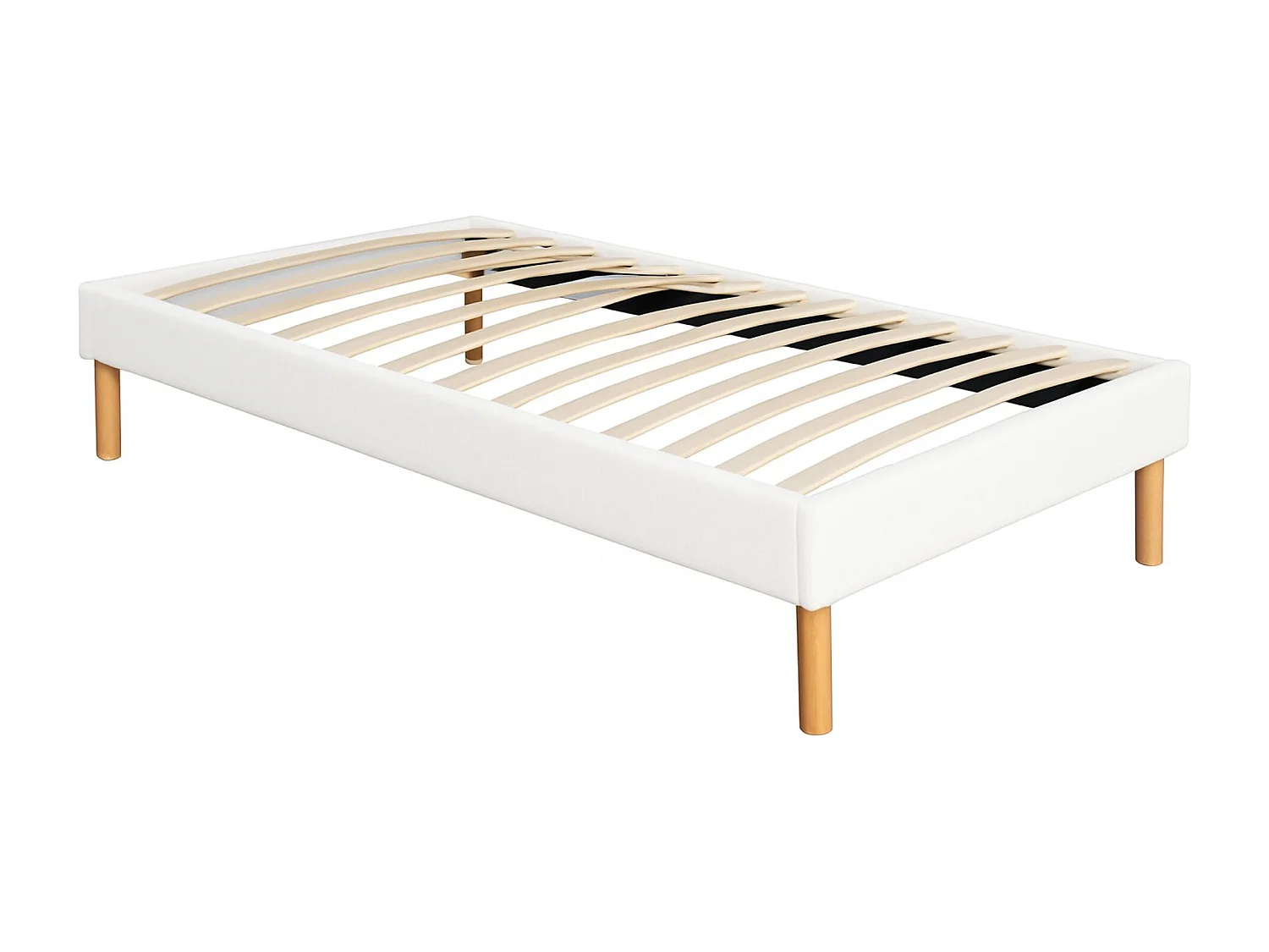 Sommier tapissier 90x200 cm - 20 cm - soutien ferme - confort optimal - usage quotidien - montage rapide - SOMMIER MINA BLANC