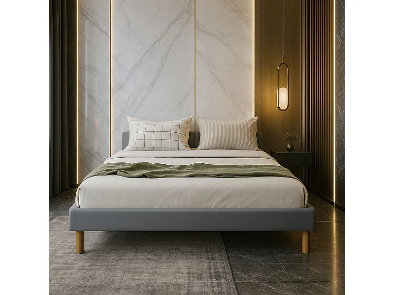 sommier tapissier 120x200 cm - 20 cm - confort optimal - soutien ferme - usage quotidien - montage rapide - SOMMIER MINA GRIS