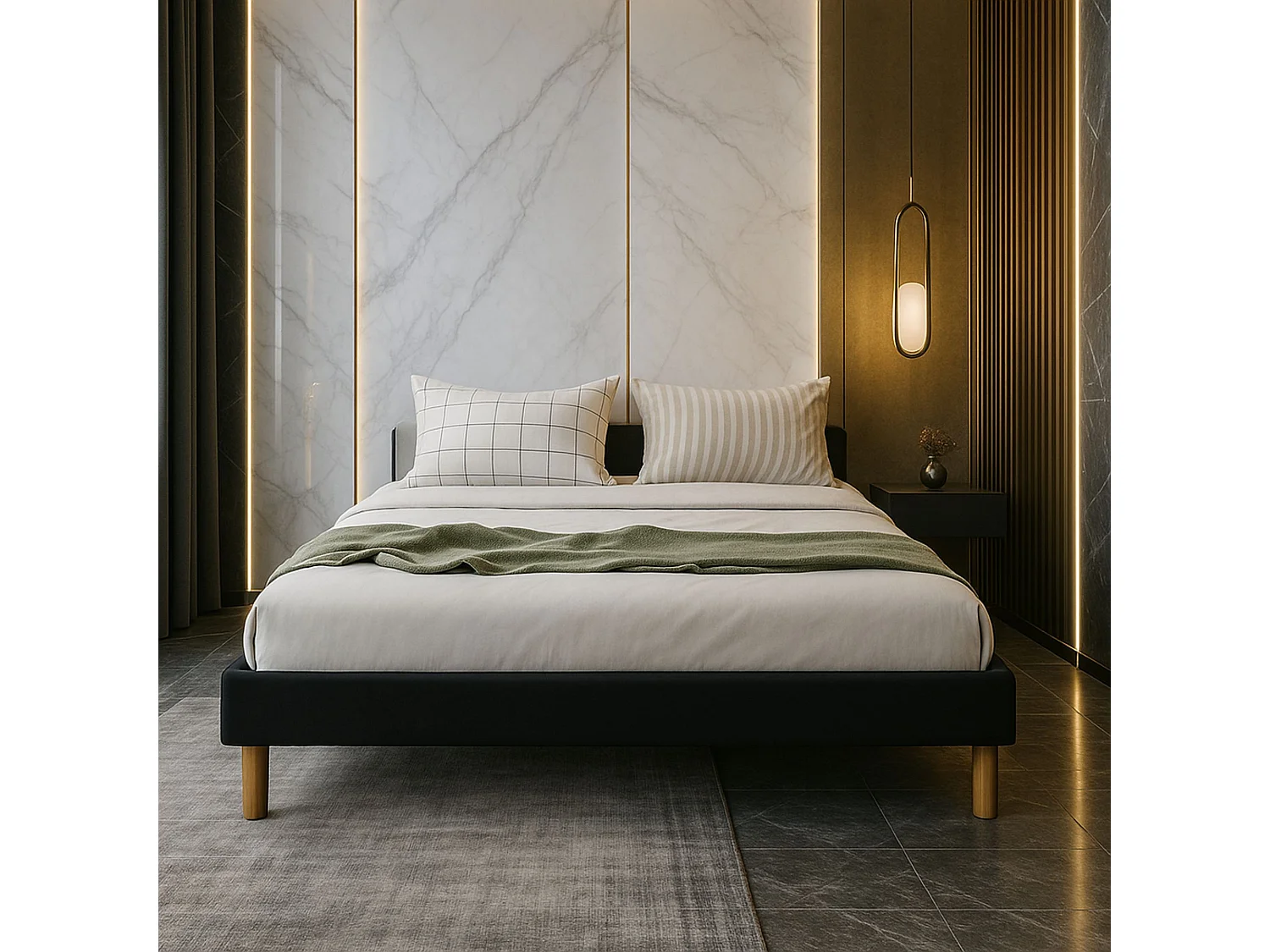 SOMMIER TAPISSIER 180x200 - 20 cm - soutien ferme - confort optimal - usage quotidien - montage rapide - MINA NOIR