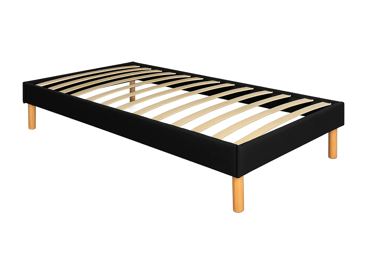 SOMMIER TAPISSIER 90x200 cm - 20 cm - soutien ferme - confort optimal - usage quotidien - montage rapide - MINA NOIR