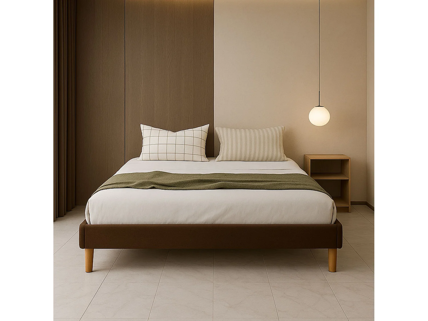 Sommier tapissier 120x200 cm - 20 cm - 13 lattes - montage rapide et facile - revêtement facile d'entretien - SOMMIER GREGORY MARRON