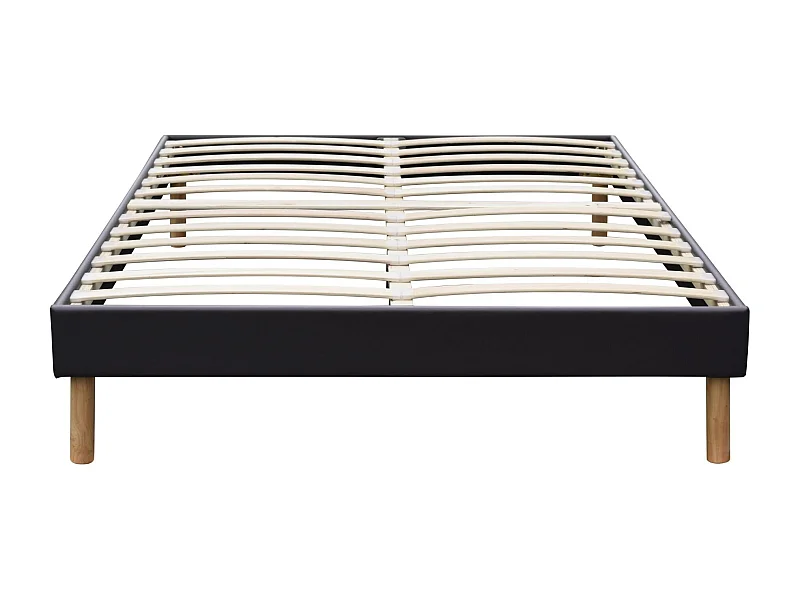 SOMMIER TAPISSIER 120x190 - 20 cm - 13 lattes - montage rapide et facile - revêtement facile d'entretien - SOMMIER GREGORY NOIR