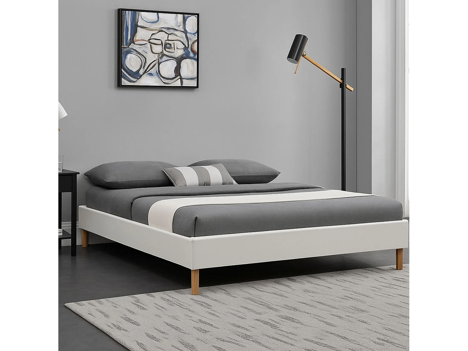 sommier tapissier 120x200 cm - 20 cm - soutien ferme - confort optimal - usage quotidien - montage rapide - SOMMIER MINA BLANC