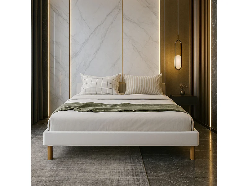 sommier tapissier 120x200 cm - 20 cm - soutien ferme - confort optimal - usage quotidien - montage rapide - SOMMIER MINA BLANC