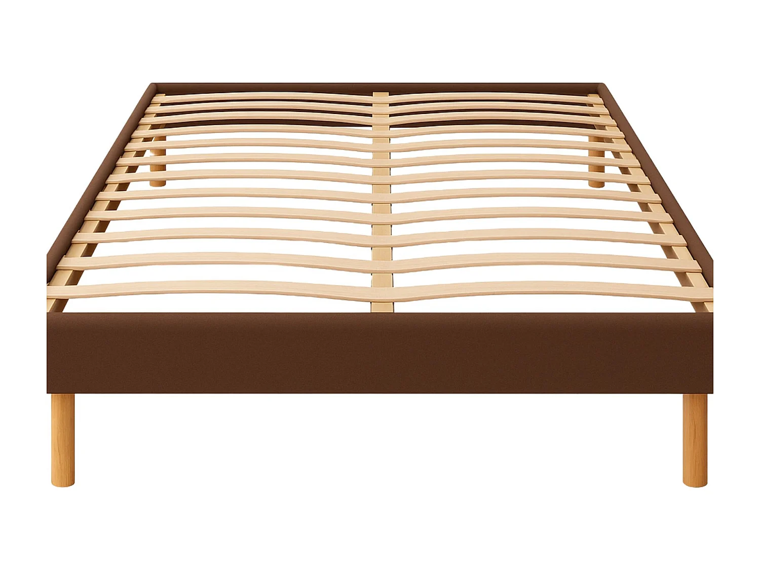 Sommier tapissier 140x190 cm - 20 cm - 13 lattes - montage rapide et facile - revêtement facile d'entretien - SOMMIER GREGORY MARRON