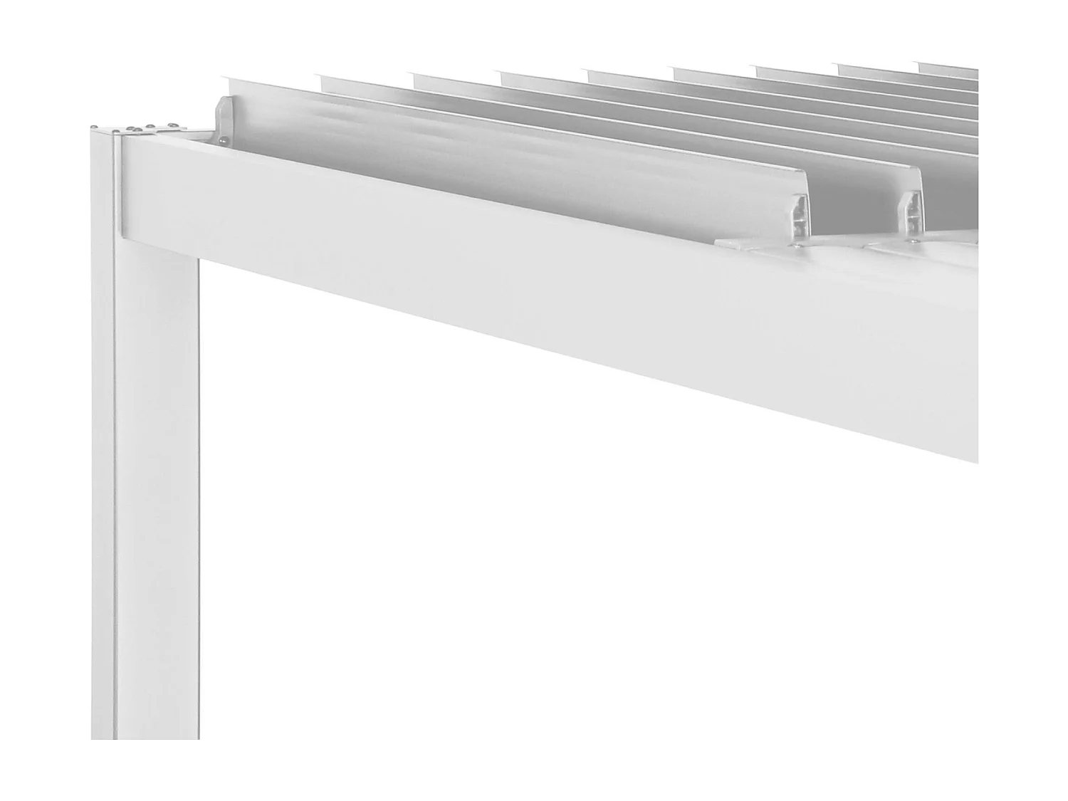 Pérgola bioclimática de aluminio y acero con lamas orientables,