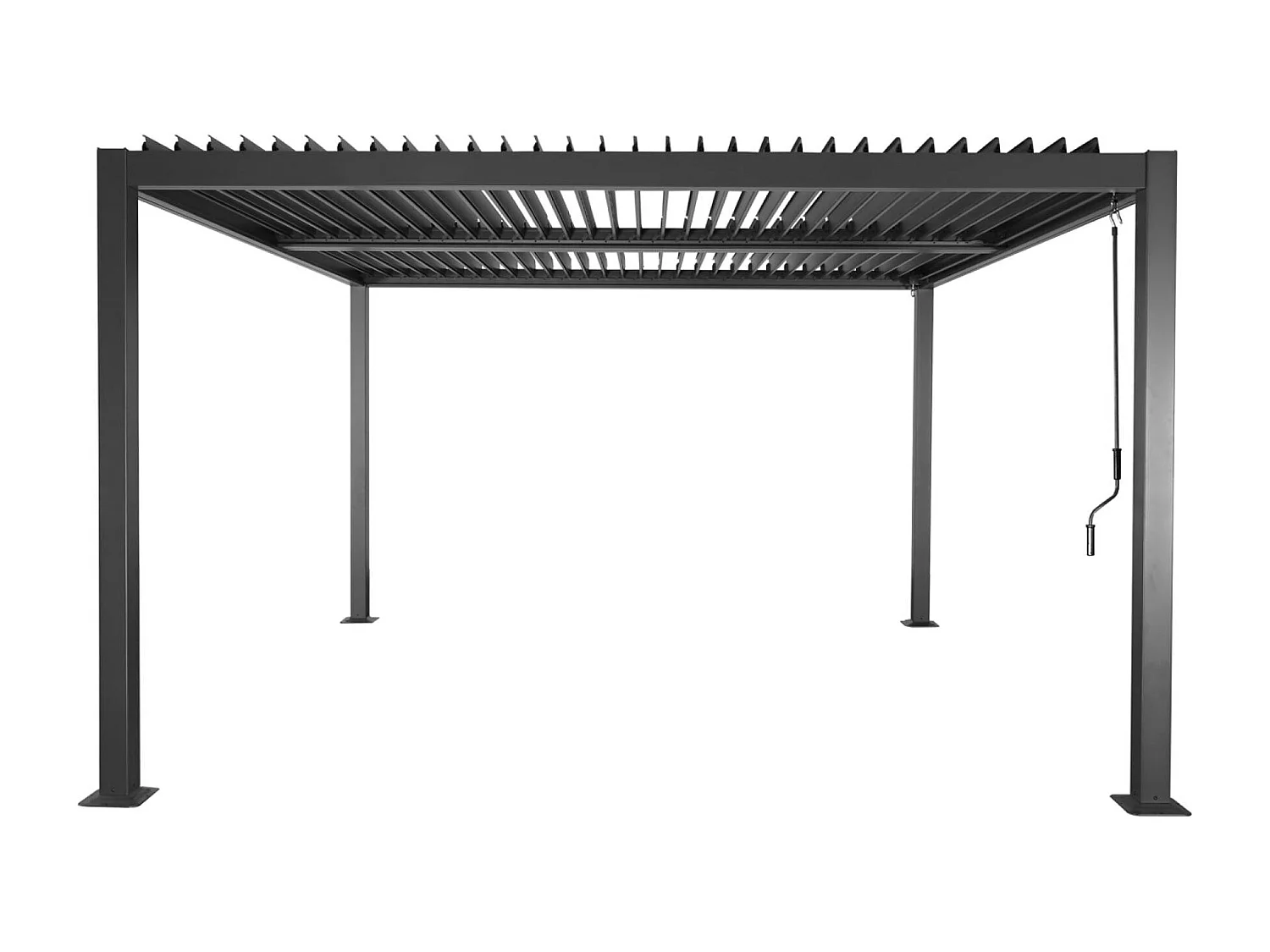 Pergola bioclimatique anthracite aluminium et acier lames orientables 3.6x3.6m Palace