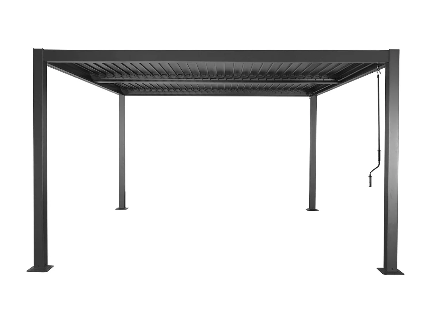 Pergola bioclimatica 3.6x3.6m in alluminio e acciaio con lamelle