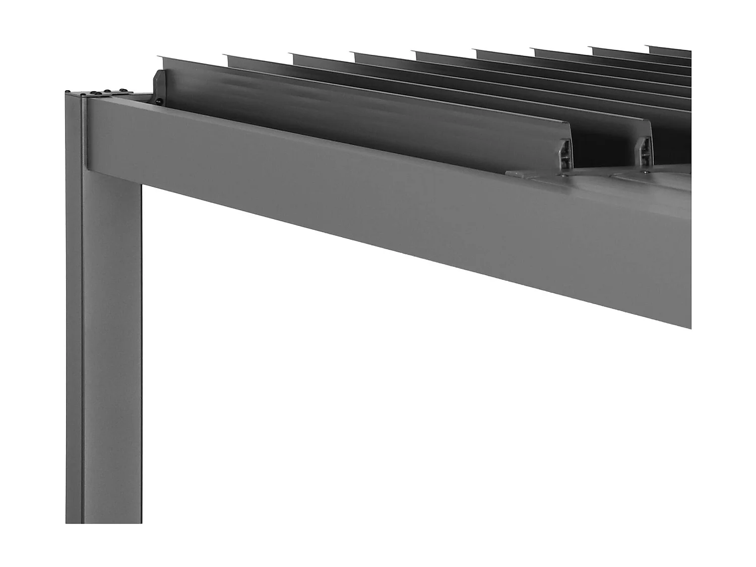 Pergola bioclimatica 3.6x3.6m in alluminio e acciaio con lamelle