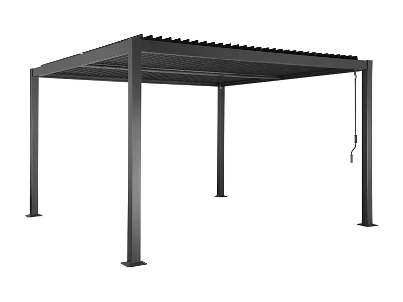 Pergola bioclimatica 3.6x3.6m in alluminio e acciaio con lamelle