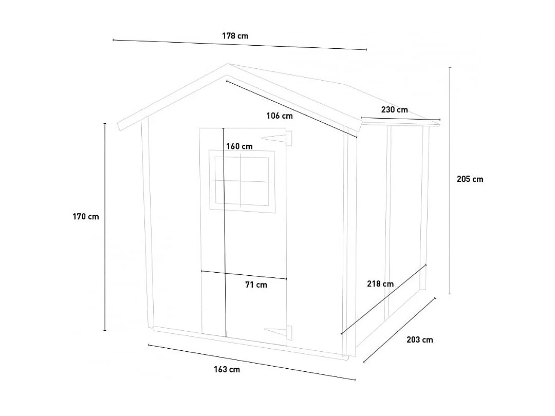 Holzhaus Bh16 Gaeta 178x218 cm PSF+ ingl. pefc