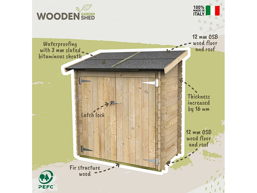 Holzhaus Bh16 Ambrogio 155x85 cm PDC pefc