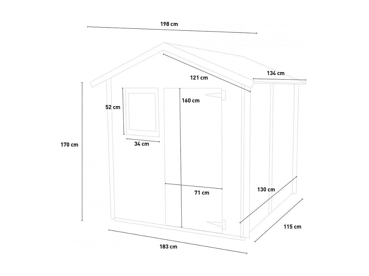 Holzhaus Bh16 Livia 198x130 cm PSC+F pefc