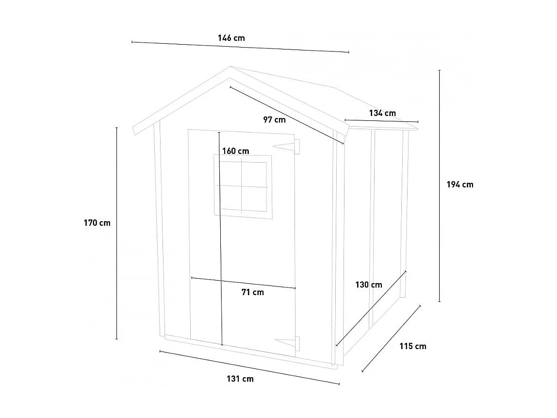 Holzhaus Bh16 Flavia 146x130 cm PSF pefc